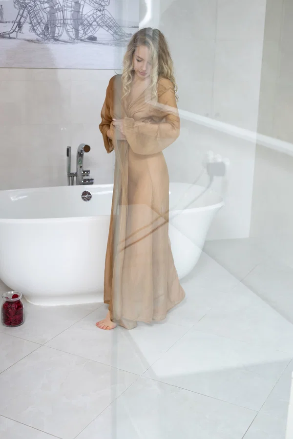 22 yo blonde Sophie Gem posing and playing with her pussy in the bathtub  - Bath, Lingerie, Masturbation, Pussy, Big Tits, Teen, Spreading, Natural Tits, Shaved, Ass  - Photo 1