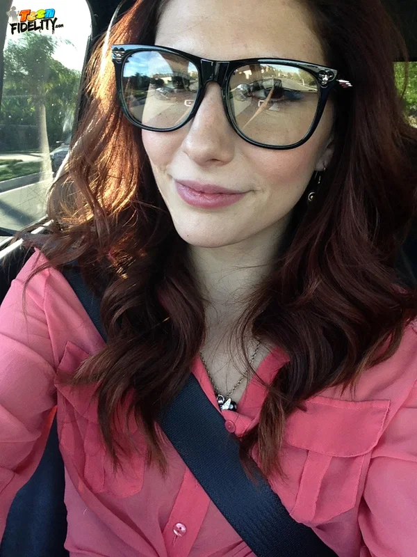 Sexy redhead doll Ashlyn Molloy poses in solo action and shows tiny boobs  - Glasses, Teen, Redhead, Tiny Tits, Upskirt, Skinny, Undressing, Kissing, Natural Tits, Skirt  - Photo 8