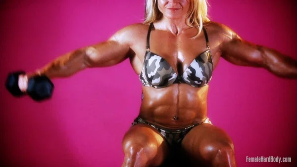 Blonde bodybuilder Brigita Brezovac showing off her incredible muscles  - Mature, MILF, Lingerie, Uniform, Sexy, Blonde, Big Tits, White, European, Non Nude  - Photo 4