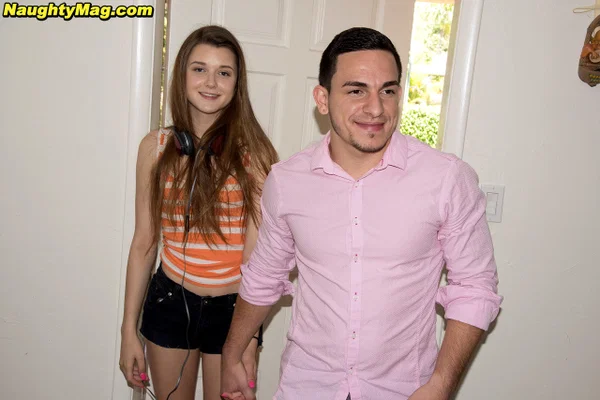 Young looking girl Alex Mae is stripped to a thong after high school is out  - Teen, Skinny, Amateur, Clothed, Shorts, Kissing, Reality, Lingerie, Panties, Pussy Licking  - Photo 8