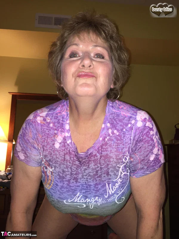 Older amateur Busty Bliss uncovers or natural tits prior to a POV blowjob  - Mature, Amateur, Chubby, Curvy, BBW, Thick, Short Hair, Natural Tits, Big Tits, Face  - Photo 4