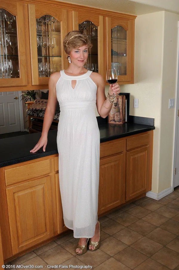 Elegant MILF Liz Sophia doffs gown to display sexy tiny tits and hot booty  - MILF, Clothed, Redhead, Shaved, Panties, Upskirt, Ass, Tiny Tits, High Heels, PAWG  - Photo 1