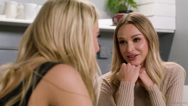 Slim MILF Emma Hix and big titted babe Blake Blossom finger each other deeply  - Lingerie, Office, Lesbian, Tribbing, Stockings, Natural Tits, Fingering, Big Tits, Blonde, Reality  - Photo 10