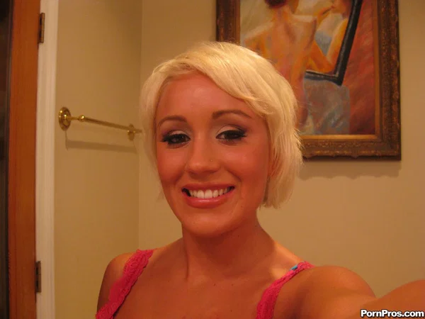 Short haired blonde Tristan Taylor undresses on bed to appease her boyfriend  - POV, Girlfriend, Blonde, Face, Babe, Nipples, Ass, Panties, Big Tits, Close Up  - Photo 1