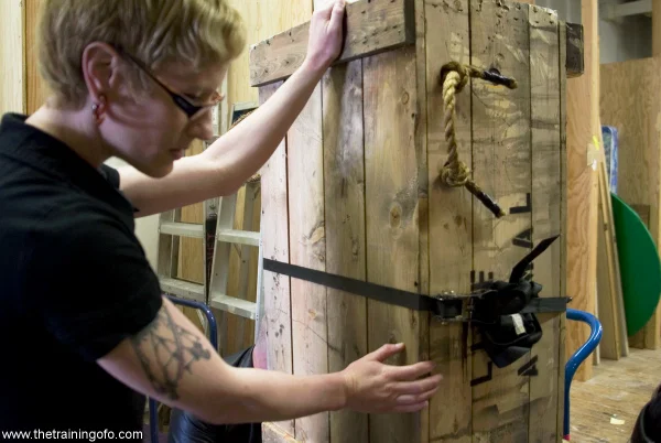 Julie Night is freed from a wooden box before being placed in bondage  - BDSM, Bondage, Mature, MILF, Brunette, Non Nude, Pussy, White  - Photo 10