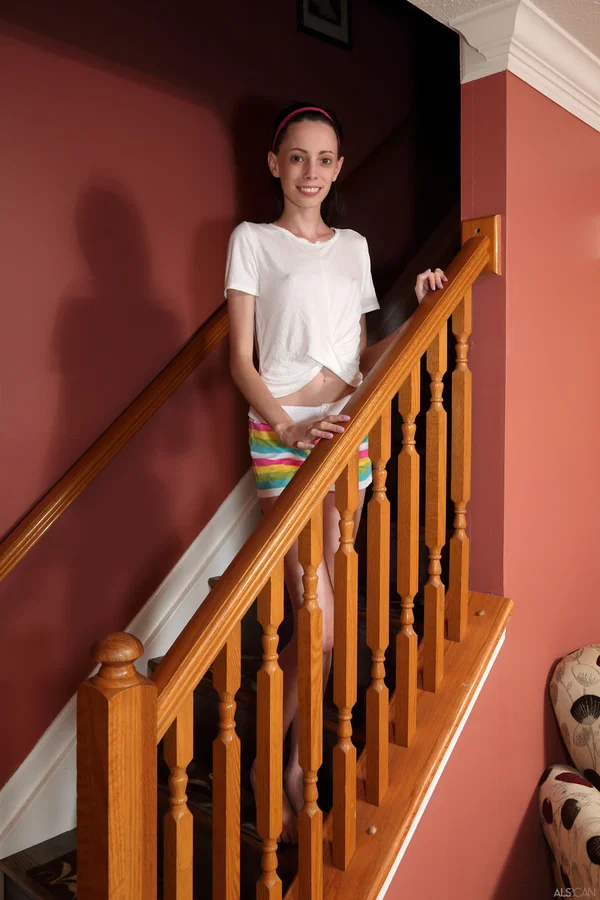 Skinny amateur teen Aria Haze strips naked and gets her pussy stretched in POV  - Petite, Amateur, Dildo, Spreading, Skinny, Asshole, Shaved, Tiny Tits, Close Up, Natural Tits  - Photo 1