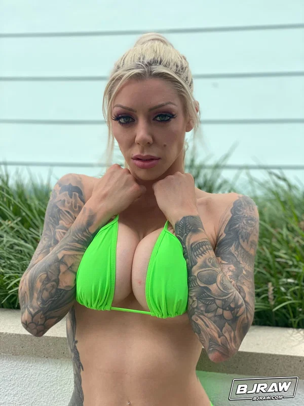 Inked American Karma RX gives a boobjob and gets face fucked by a hairy dude  - Blowjob, Bikini, Big Tits, White, Outdoor, Blonde, Handjob, Non Nude  - Photo 9