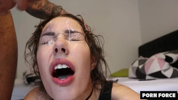Brunette girl Shaiden Rogue takes a facial cumshot while giving a blowjob  - Facial, Deepthroat, Big Cock, Face, Cumshot, Amateur, Handjob, Blowjob, Brunette  - Photo 10