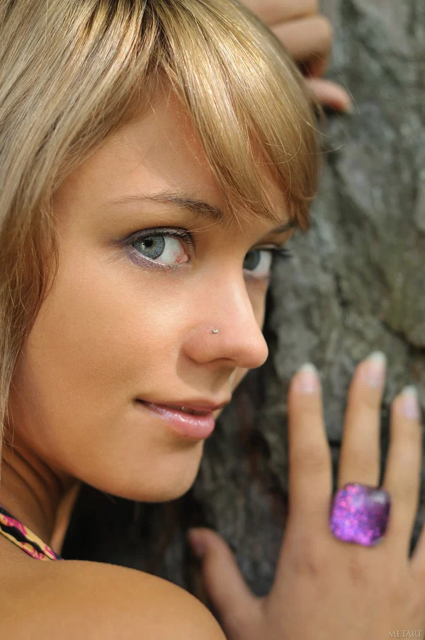 Sweet teen with blue eyes Lada D reveals her small breasts in the woods  - Solo, Face, Outdoor, Beautiful, Pretty, Upskirt, Clothed, Pussy, Feet, Sexy  - Photo 1