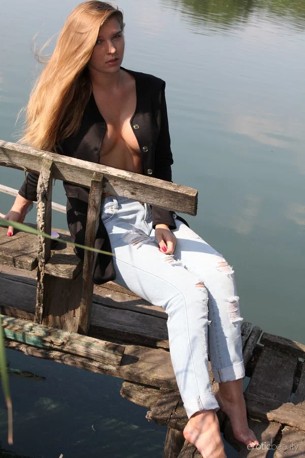 Beautiful teen Beverly A gets completely naked upon a bench on a dock  - Jeans, Outdoor, Pussy, Teen, Babe, Tiny Tits, Nipples, Glamour, Model, Ass  - Photo 3