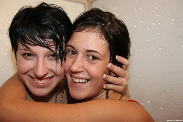 Teen with big boobs Nicoletta H fingers her hot lesbian friend in the shower  - Fingering, Lesbian, Bath, Big Tits, Shower, Short Hair, Nipples, Kissing, Undressing, Pussy  - Photo 20