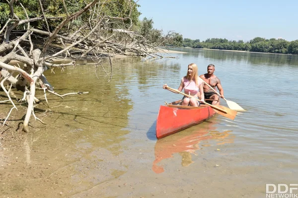 Ukrainian blonde Amaris fucked into tight twat after oral foreplay by the lake  - Beach, Shaved, Shorts, Cowgirl, Big Cock, Blowjob, Hardcore, Outdoor, Non Nude, European  - Photo 3