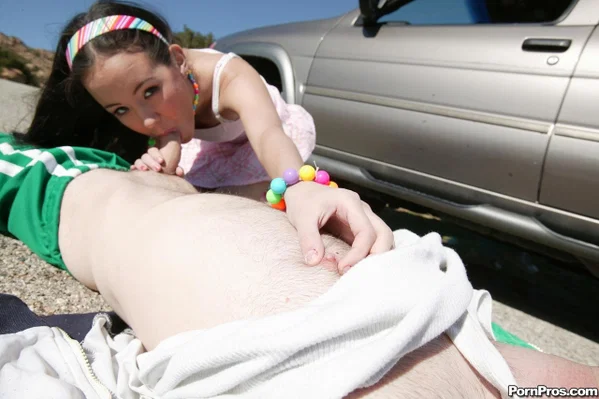 Petite Asian Amai Liu tries to revive an old man by giving him a blowjob  - Teen, Cute, Asian, Skinny, Pussy, Spreading, Outdoor, Non Nude  - Photo 10