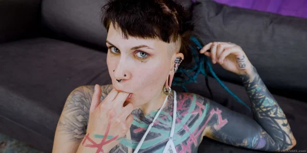 Slut covered in tattoos gets her holes demolished in a threesome  - Cum In Mouth, Double Penetration, Facial, Threesome, Cumshot, Tattoo, Groupsex, Pornstar, Pussy, Blowjob  - Photo 17