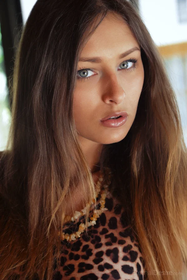 Erotic teen Yarina A doffs her leopard skin dress & squats to spread her twat  - Legs, European, Babe, Teen, Glamour, Beautiful, Spreading, Pussy, Face, Close Up  - Photo 3