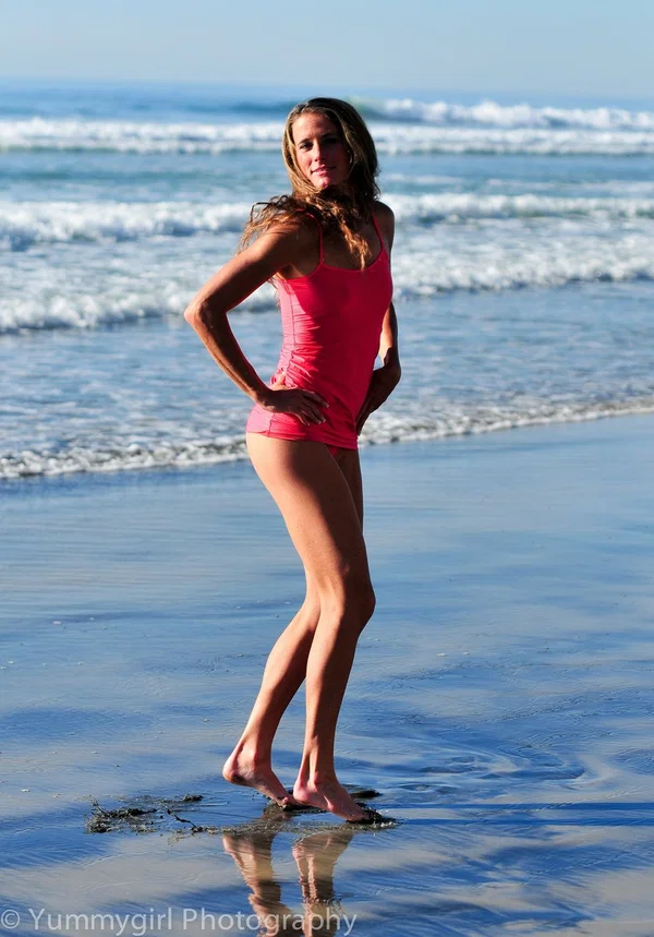 All natural mature in a tight red dress Sofie Marie flashes her ass in the sea  - MILF, Beach, Outdoor, Pornstar, Tall, Ass, PAWG, White, Non Nude, Pussy  - Photo 2