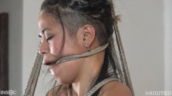 Tattooed Asian girl Chillycarlita struggles against rope bindings  - Bondage, Asian, Tattoo, Babe, Close Up, Brunette, Face, Pussy, Ass, Shaved  - Photo 9