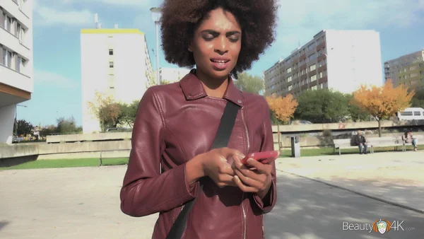 Cute ebony with small nips Luna Corazon rubs her twat before taking a dick  - Brazilian, Pissing, Ebony, Public, Curly, Leather, Amateur, African, Pussy, Big Cock  - Photo 3