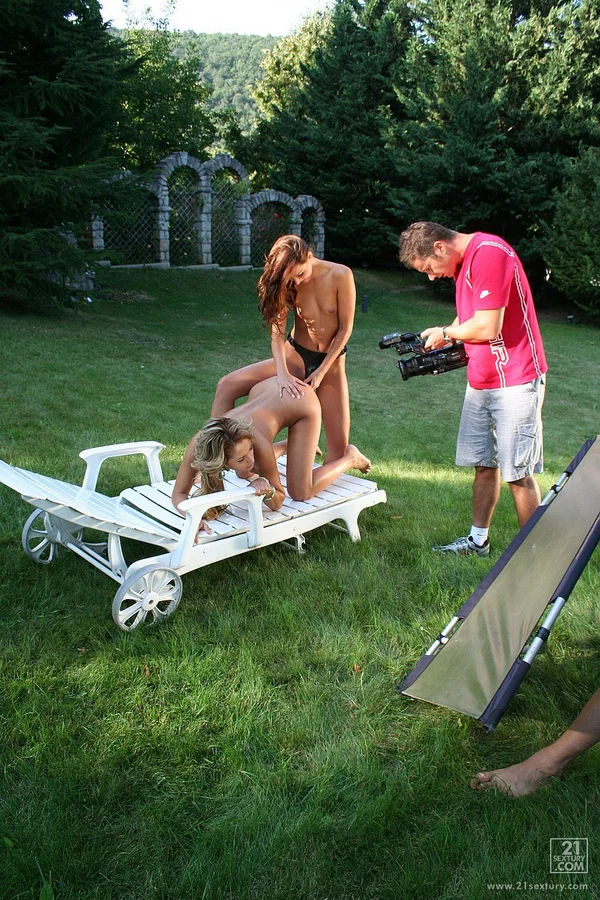 Young lesbians Regina Ice & Cindy Hope filmed in steamy outdoor lesbian action  - Brunette, Outdoor, MILF, Bikini, Feet, European, Non Nude  - Photo 16