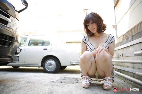 Cute Japanese girl Tomoka Sakurai exposes her trimmed pussy in a stairwell  - Japanese, Asian, Public, Panties, Outdoor, Hairy, Pussy, Babe, Ass, Non Nude  - Photo 1