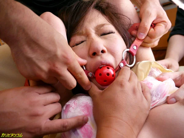 Asian brunette Erena Yamamoto gets her holes toyed and fucked in a gangbang  - Asian, Groupsex, Bondage, Creampie, BDSM, Pussy, Hairy, Cumshot, Ass, Lingerie  - Photo 11