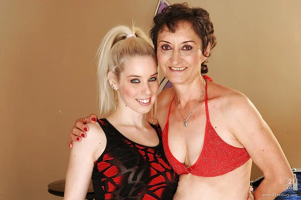 Young lesbian is showing her pussy in turns with her mature babe  - Mature, Teen, Lesbian, Stockings, Skirt, Panties, Hairy, Ass, Big Tits, Bikini  - Photo 2