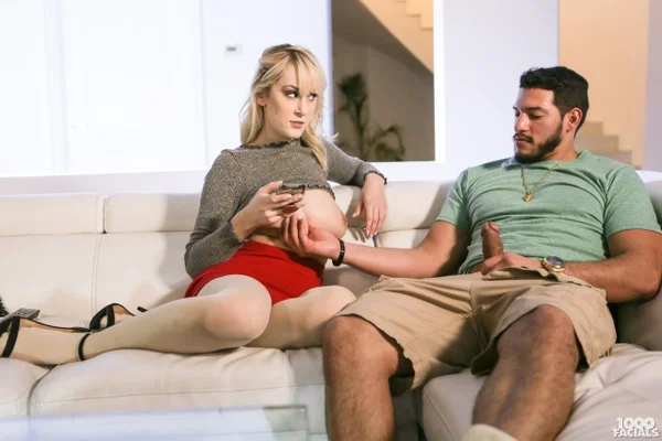 Blonde chick Maxim Law exposes her great tits before sucking off a dick  - Non Nude, Big Cock, Reality, Blowjob, Stockings, Cumshot, Face, Facial, Handjob, Cum In Mouth  - Photo 3