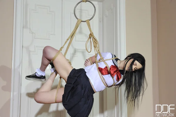 Sexy schoolgirl Amber Nevada has her yummy pussy exposed in rope bondage  - Schoolgirl, Bondage, BDSM, Teen, Fetish, Spanish, Skirt, Uniform, Cute, Clothed  - Photo 10