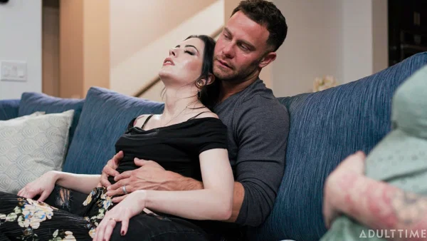 Pregnant Charlotte Sins watches her man fucking tattooed slut Anna de Ville  - Pregnant, Wife, Facial, Hardcore, Couple, Non Nude, Short Hair, Brunette, White  - Photo 5