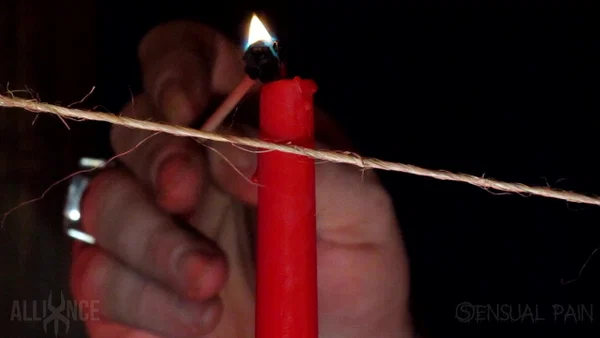 Abigail Dupree is threatened with a lit candle while in bondage  - Hairy, Piercing, Bondage, BDSM, Short Hair, Natural Tits, Tiny Tits, Spreading, Pussy, Feet  - Photo 4