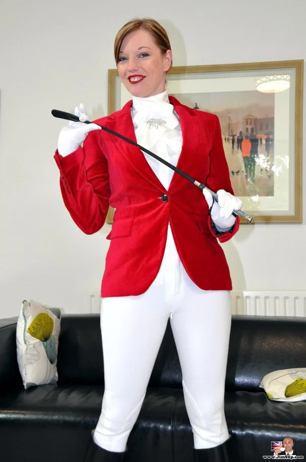 Sexy redhead Holly wears her riding attire while having sex with an old man  - Fetish, Mature, Boots, MILF, Clothed, Hardcore, Cum In Mouth, British, Uniform, Redhead  - Photo 1