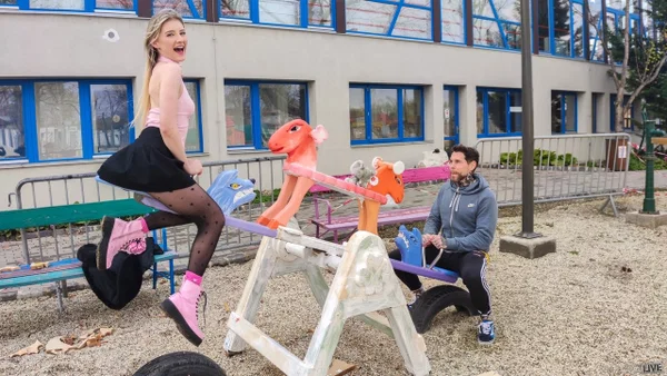Blonde teen Melody Marks has sex with a couple of hunky men at once  - POV, Public, Threesome, Teen, Boots, Big Cock, Pussy, Pornstar, Pantyhose, Blowjob  - Photo 3