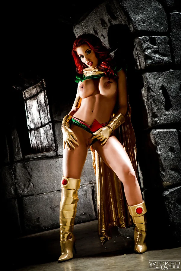 Busty redhead Britney Amber modeling topless in cosplay outfit  - Cosplay, Boots, Pornstar, Big Tits, Babe, Ass, Spreading, Beautiful, Redhead, Pussy  - Photo 5