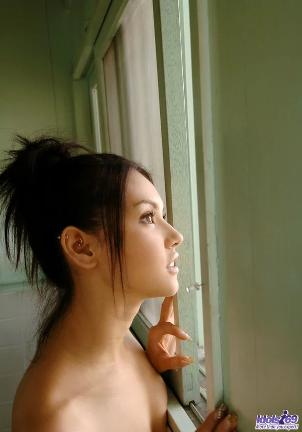Japanese model Maria Ozawa enjoys a beverage after stripping naked  - Face, Babe, Asian, Teen, Brunette, Japanese, Solo, Panties, Public, Cute  - Photo 8