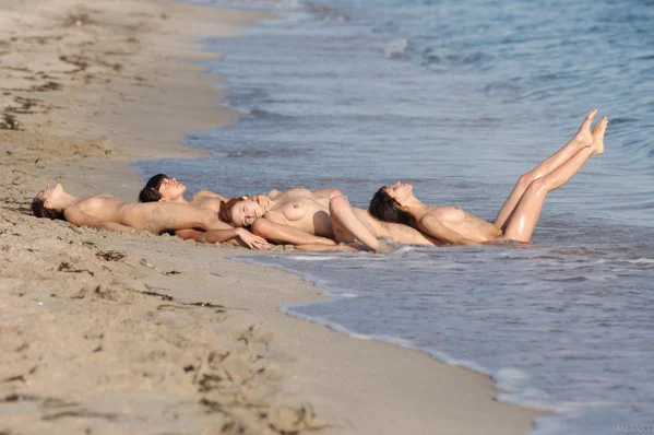 Naked teens roll around in the sand before getting into the ocean  - Beach, Wet, Outdoor, Lesbian, Babe, Beautiful, Reality, Ass, Tiny Tits, PAWG  - Photo 12