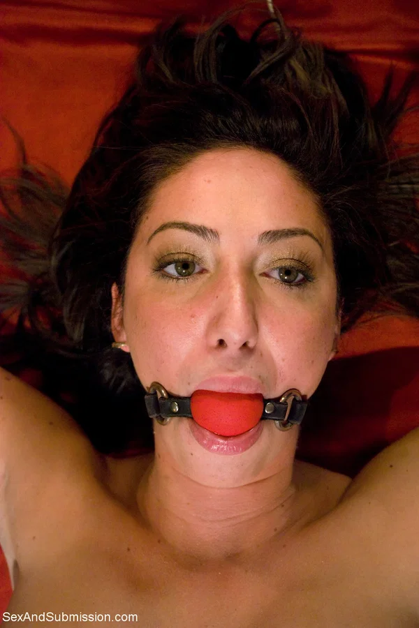 Ball-gagged & bound babe Angelica Saige gets her holes fucked by Mark Davis  - Bondage, Cumshot, BDSM, Big Clit, Brunette, Facial, Spreading, Big Cock, Close Up, Canadian  - Photo 2