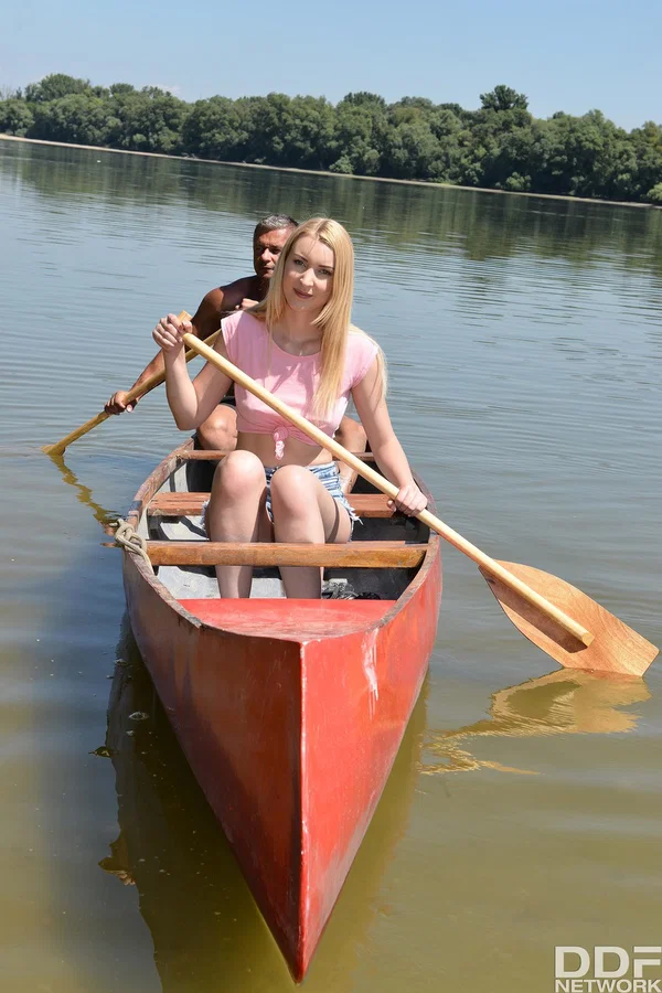 Ukrainian blonde Amaris fucked into tight twat after oral foreplay by the lake  - Beach, Shaved, Shorts, Cowgirl, Big Cock, Blowjob, Hardcore, Outdoor, Non Nude, European  - Photo 2