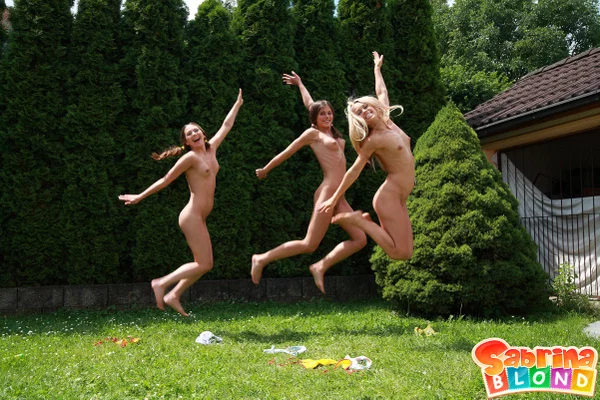 Young blonde girl Sabrina Blond and her lesbian gfs romp on lawn in the nude  - Outdoor, Teen, Lesbian, Ass, Reality, Czech, Spreading, Bikini, Skinny, Asshole  - Photo 8