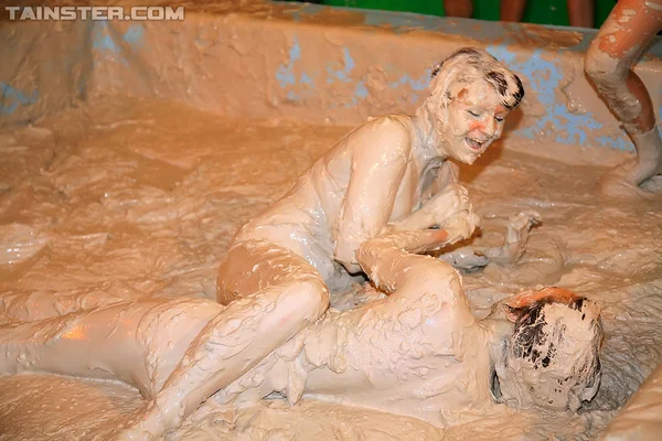 Seductive fetish gals with petite tits are into messy mud wrestling  - Fetish, Skirt, Ass, Glasses, Spreading, Asshole, PAWG  - Photo 15