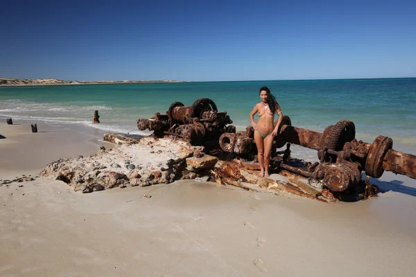 Brunette MILF Wild Thing goes topless while teasing in a bikini at the beach  - Beach, Outdoor, Amateur, Bikini, Ass, Panties, Tiny Tits, PAWG, Big Tits, Non Nude  - Photo 1