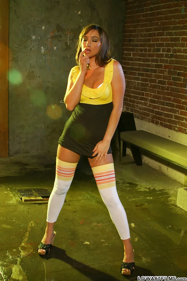 Voluptuous brunette Louisa Lanewood stripping off her dress and lingerie  - Pornstar, MILF, Ass, Face, Skirt, Feet, Tiny Tits, Legs, Socks, Panties  - Photo 3