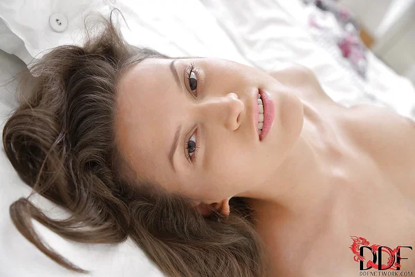 Luscious hottie posing nude on the bed and teasing her pink pussy  - Brunette, Babe, Close Up, Pussy, Masturbation, Ass, Spreading, Face, Nipples, Asshole  - Photo 12