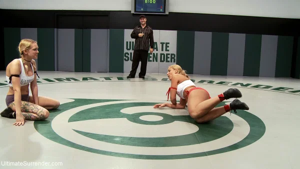 White girls are forced into wrestling matches while restrained to the floor  - Mature, MILF, Shorts, BDSM, Lesbian, Bondage, Legs, Ass, Face, Tattoo  - Photo 4