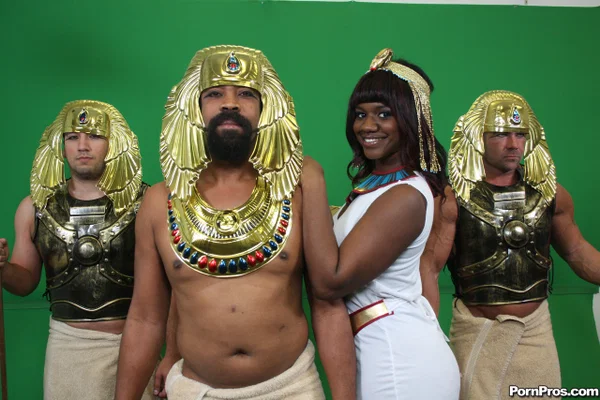 Hot chubby ebony Phylisha posing in costume with her Egyptian roleplay partner  - Teen, Cute, Non Nude  - Photo 7