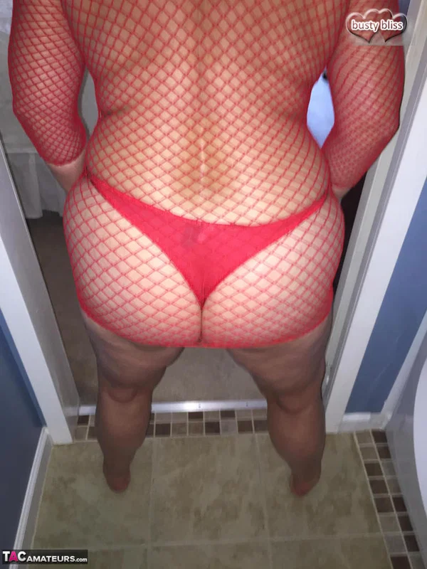 Mature amateur Busty Bliss displays her natural tits in a see-through mesh top  - Mature, BBW, Chubby, Curvy, Thick, Amateur, Natural Tits, Short Hair, Panties, Big Tits  - Photo 19