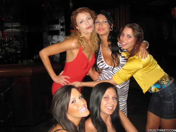 Group of young girls at a party suck and jerk off a solitary cock  - Party, Cumshot, Blowjob, Redhead, Groupsex, Ass Fucking, Doggy Style  - Photo 1