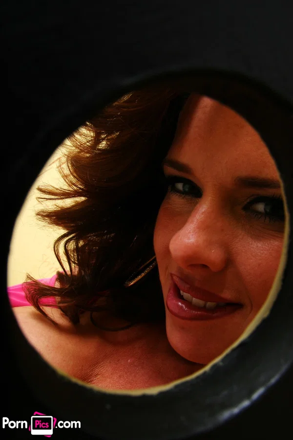 Salacious Veronica Avluv airs her big tits & sucks a cock through a gloryhole  - Gloryhole, Mature, MILF, Blowjob, Big Tits, Cumshot, Petite, Panties, Fake Tits, High Heels  - Photo 3
