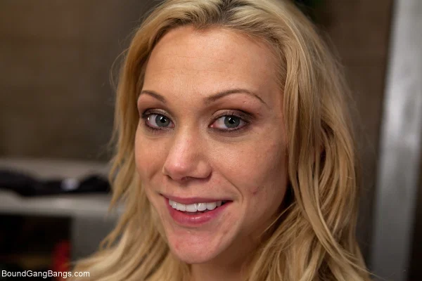 Blonde Samantha Sin enjoys a DP interracial anal gangbang & eats lots of cum  - Gangbang, Double Penetration, Bondage, Facial, Cumshot, BDSM, Groupsex, Face, Ass, Stockings  - Photo 20