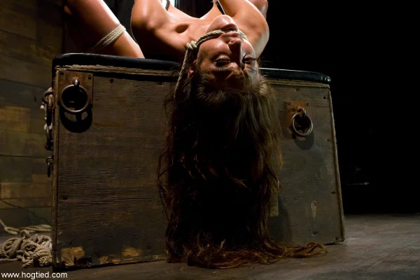 Restrained female is forced to masturbate while hanging in a rope noose  - Mom, Fetish, Amateur, MILF, Bondage, BDSM, Pussy, Close Up, Dildo, Spreading  - Photo 21