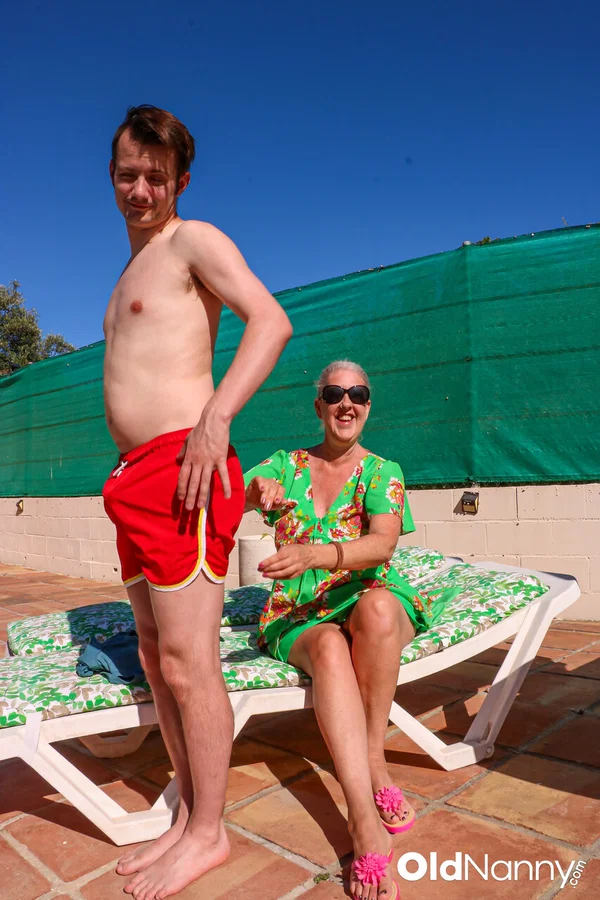 Aged Love performed by Maggie Moon, Sam Bourne Naked Gallery  - Granny, Mature, Old Young, Saggy Tits, Curvy, MILF, Chubby, Pool, BBW, Outdoor  - Photo 5